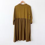 Lisa Bayne linen Blend Oversized Pinstriped Tunic Dress in Green Yellow Size L Photo 6