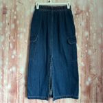 GU Blue Midi Denim Cargo Skirt Size S Photo 7