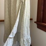 Elegant Cream Floral Midi Dress White Photo 4