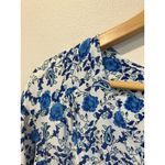 Abel the label  Blue White Floral Midi Dress L Wrap V Neck Cottagecore Boho Photo 6