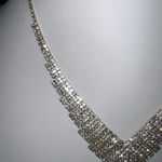 Vintage 80s Prong Set Rhinestone V Necklace (see pics and description) Photo 2