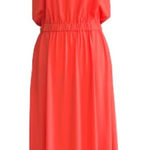 Joan Rivers Maxi Dress Petite Coral Orange Sleeveless V-Neck Jersey Size SP Photo 0