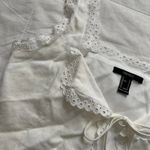 Forever 21  White lace crop top with tie front Photo 2