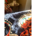 Modcloth Women's 1X Black Orange Paisley Cardigan Photo 4