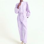 J.Crew  Puff Sleeve Chino Jumpsuit Overalls Lavender Purple Size 0 Photo 1
