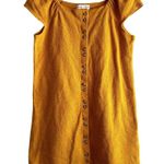 Madewell  Texture & Thread Cap-Sleeve Mini Dress Mini Shift Yellow Cotton Small Photo 1