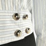 BLDWN Baldwin | Medium | Isla Wrap Top Skylight Optic White Stripe Blouse Shirt Photo 6