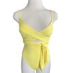 River Island wrap front swimsuit in pale yellow Size M NWT Photo 4