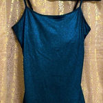 EXPRESS teal and black sparkle shimmer camisole, size S, NWOT Photo 0