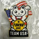 Tokyo 2020 Team USA Olympic Lucky Cat Maneki Neko Enamel Pin New ✨ Photo 0