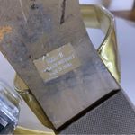 EXPRESS GOLD FAUX LEATHER WITH CLEAR PLASTIC CRYSTALS THONG SANDALS (8) Photo 10