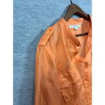 Tommy Hilfiger  Womens XL Orange Button Up 100% Linen‎ Shirt Photo 2