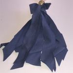 Elegant Beaded Boho Necklace with Navy Fabric Tassel Blue Photo 2