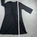 Garnet Hill  Maxi‎ Dress Women Large Black 3/4 Sleeve Scoop Neck Photo 3