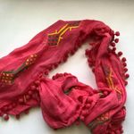 NWT Preppy Pink Infinity Scarf, Pom Pom Trim Photo 2