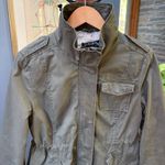 Ambiance Olive Green, Faux Sherpa Lined Utility Military Jacket, Size M Green Size M Photo 2