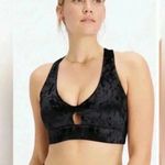 Fabletics Oasis Twist Medium Impact Sports Bra Black Velour Small Photo 0