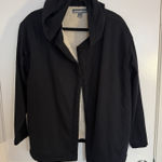 Eddie Bauer Women's Medium Black Sherpa Open Front. Hoodie Sweater Pockets Soft Photo 0