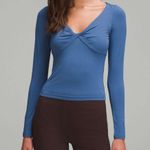 Lululemon  Modal-Silk Blend V-Neck Long-Sleeve Pitch Blue XL Photo 0