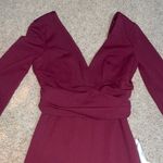 Dress the Population Dress The Population Carmen Long Sleeve Trumpet Maxi Gown Dress Burgundy XS Photo 6