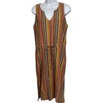 Anthropologie  DREW Linen Blend  Striped Cinched Waist Sun Dress EUC‎ S Photo 1
