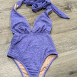 NWT light purple one piece halter top tie bathing suit. Photo 0