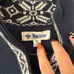 Meister Megan Jacquard Print Zip Neck Sweater Sz M Blue Size M Photo 1