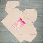 Lane Seven tiny form anime pink cropped hoodie large soft pink pull over Photo 1