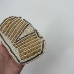 Vintage Small Beaded Coin Pouch Delicate Dainty Tan Photo 4