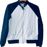 LAUREN Ralph Lauren Full Zip WHITE/NAVY COTTON BLEND Light Jacket XS Photo 0