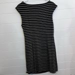 Ann Taylor LOFT  Striped Dress Women Sz LP Sleeveless Lined Black Grey Stripe Photo 9