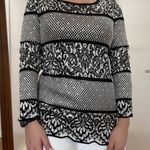 St. John Evening Black & White Wide-Striped Geometric Scoop Neck Sweater Photo 0