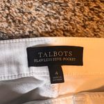 Talbots Flawless Five Pocket White Lace Up Ankle Cropped Jeans Size 4 Photo 2