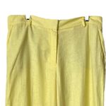 Rachel Zoe  New Wide Leg Pants Linen Blend High Rise Yellow Women’s Size 12 Photo 2