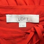 Loft  Small Orange Flowy Long Sleeve Tie Front Blouse Top Shirt Office Work Boho Photo 4