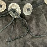 Vintage frontier collection suede black cowgirl fringe skirt embellished size 11 Photo 11