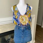 Intimately Free People Floral Cropped Top Yellow and Blue Size M Size M Photo 5