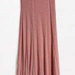 Ralph Lauren Lauren  Pink & White Striped Cap Sleeve Maxi Dress Medium Casual Photo 0