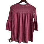 Knox Rose Size XS Boho Shirt Floral Lace Bell Sleeve Blouse Photo 3