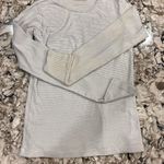 Brandy Melville  Light Gray and‎ White Striped Tee Photo 0