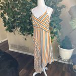 Lulus LULU’S Cape Cove Orange Multi Striped Asymmetrical Dress | XL Photo 4