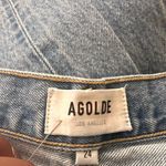 AGOLDE  90s Mid Rise Straight Fit Jeans 24 Broken Knee Casual Denim Photo 5