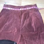 Vintage 1980s Brooks Atelier 100% Leather High Waisted Pleated Shorts size 6 Purple Photo 6