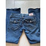 True Religion  Joey Jeans Women 30 Medium Wash Denim Twisted Hem Thick Stitch Y2K Photo 1