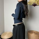 Hollister y2k vintage  navy blue embroidered spell out zip hoodie jacket Photo 5