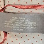 Fossil  Short Puff Sleeve Collared Button Front‎ Shirt Cream Red Polka Dots Sz M Photo 3