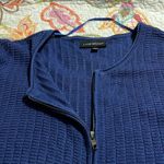 Lane Bryant   plus size 18/20 blue knit peplum shirt jacket zip front 3/4 sleeves Photo 6