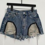 POL $80 New Boho Embellished Jean shorts - Small Photo 0