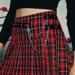 SheIn red plaid Goth/School girl pleated skirt! New Photo 2