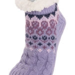 NWT Muk Luk Slipper Socks short cabin lavender purple small non slip Photo 0
